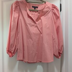 Banana Republic Coral Pink Puff-Sleeve Blouse